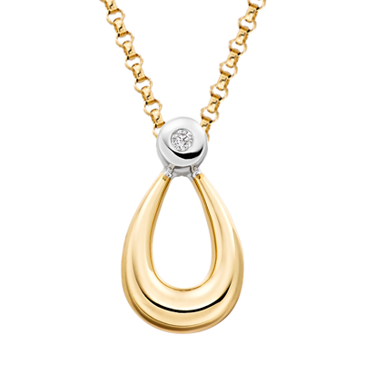 Diamond set loop pendant